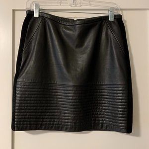 Sandro Leather Skirt w/ Velvet Sides